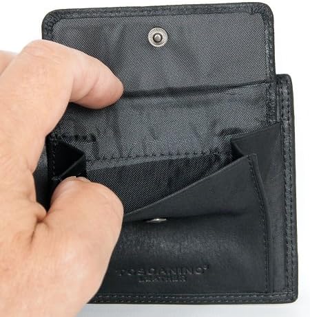 Schwarz Grosse Qualität Weiche Echtleder Geldbörse Toscanino