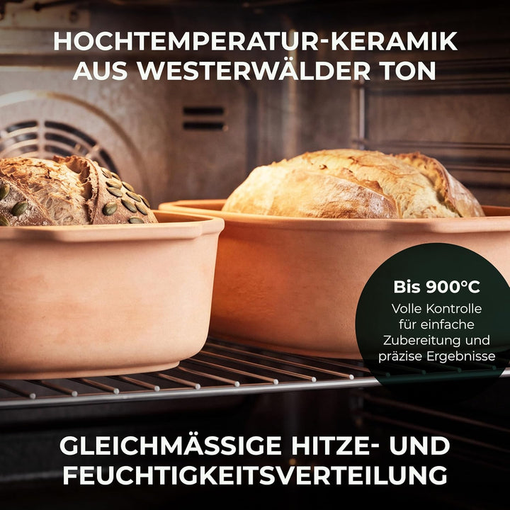 myromy® Multi-Bräter 3,5 L – Bräter &amp; Brotbackform aus Keramik – Signature
