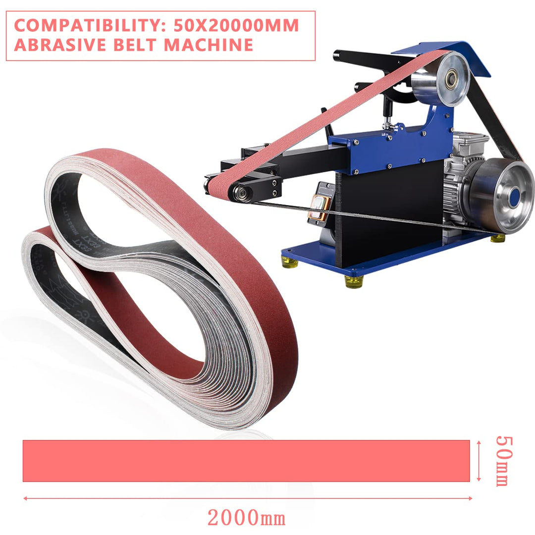 SenmaiTools Schleifbänder 50 X 2000 mm, (Körnung 40 80 120 150 240) Professionelle SchleifbänderSchl