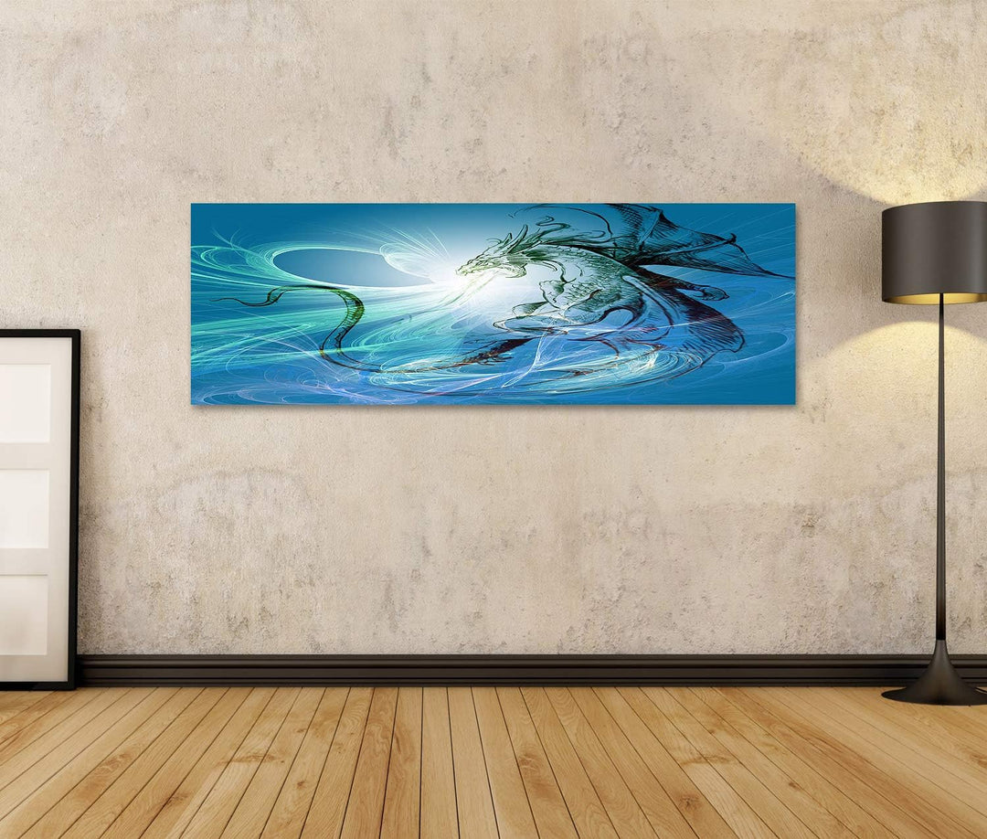 islandburner Bild auf Leinwand Feuer Spuckender Drache Fantasy Jugendzimmer Bilder Wandbilder Poster