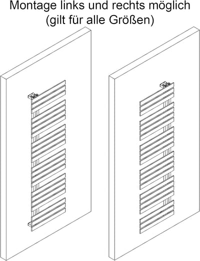 Schulte H02410660 Badheizkörper Breda, 106 x 60 cm, 556 Watt Leistung, Anschluss unten, anthrazit, H