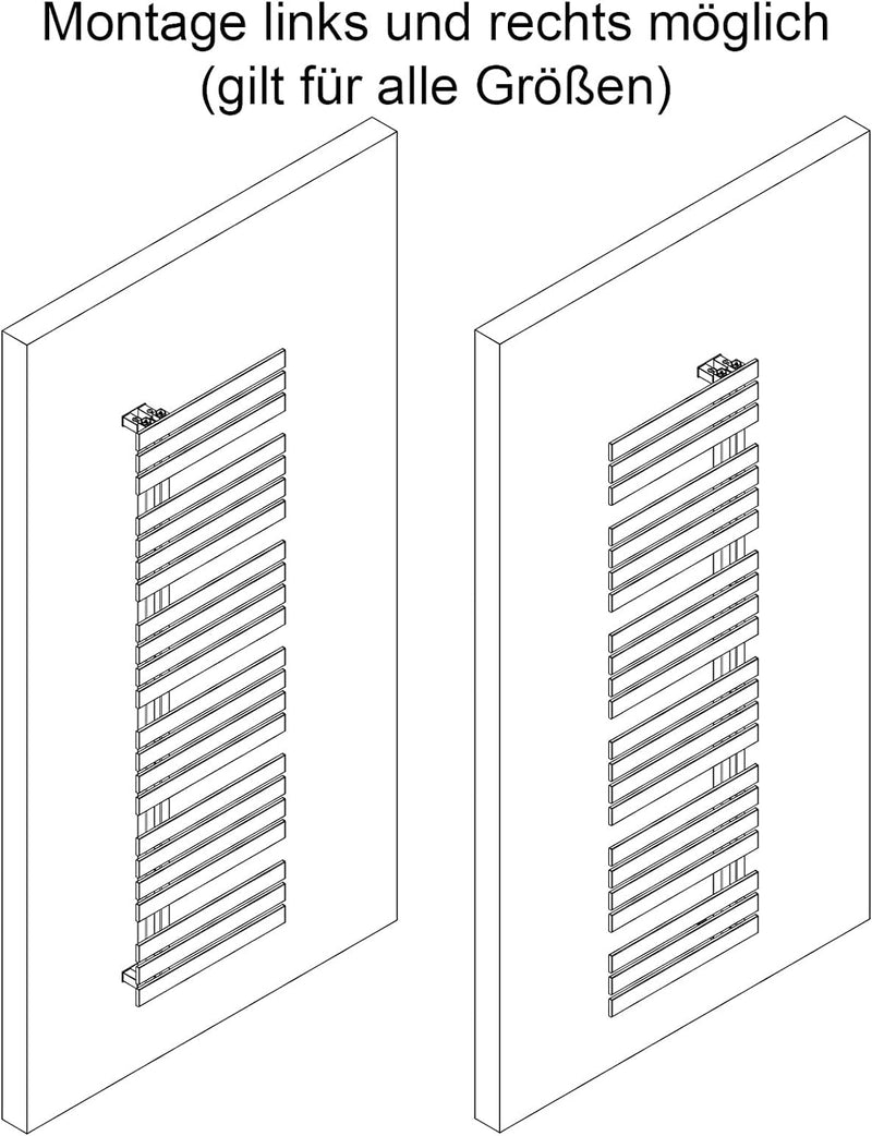 Schulte H02410660 Badheizkörper Breda, 106 x 60 cm, 556 Watt Leistung, Anschluss unten, anthrazit, H