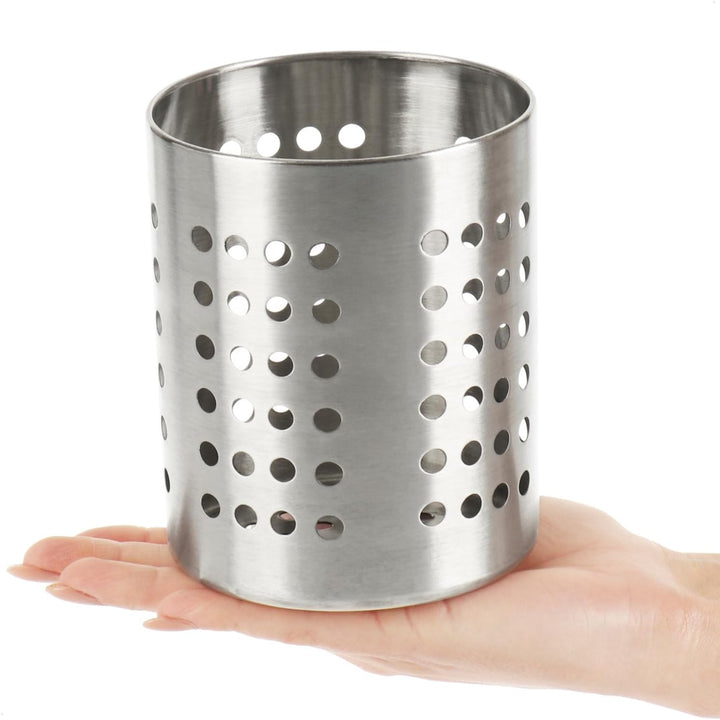 com-four® 2x Besteckabtropfkorb - Küchenutensilienhalter aus Edelstahl - Besteckkorb, Kochlöffelstän
