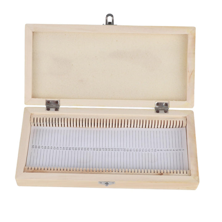 Aufbewahrungsbox für Biologie-Objektträger, 50 Stück Mikroskop-Objektträger-Box Hölzern Aufbewahrung