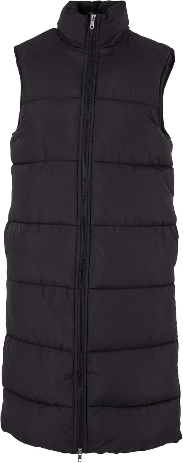 Urban Classics Damen Ladies Long Puffer Vest S Schwarz, S Schwarz