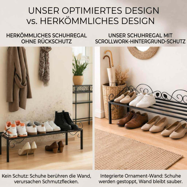DanDiBo Schuhregal Metall Mi-1 Regal 92cm Schuhschrank Platzsparend 21237 Schuhablage Schmiedeeisen