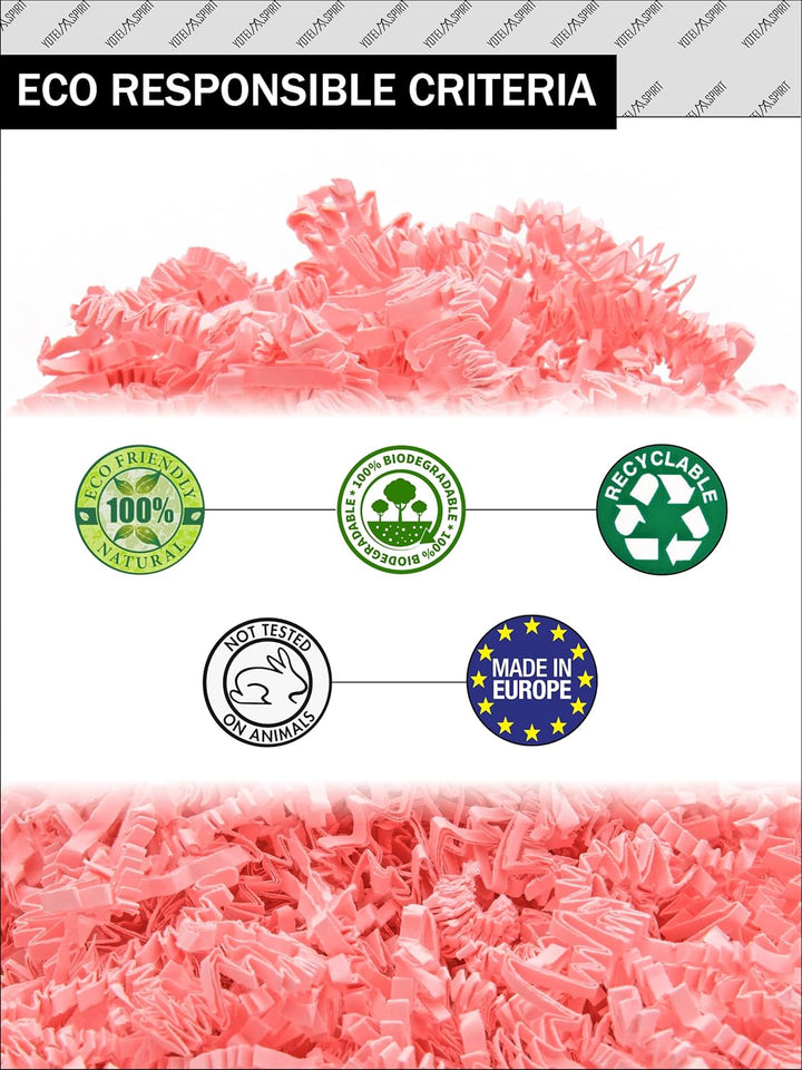 YOTEI SPIRIT® 2.5kg Geschreddertes Rosa Papier für Geschenkbox – Füllmaterial für Pakete, Körbe, Box