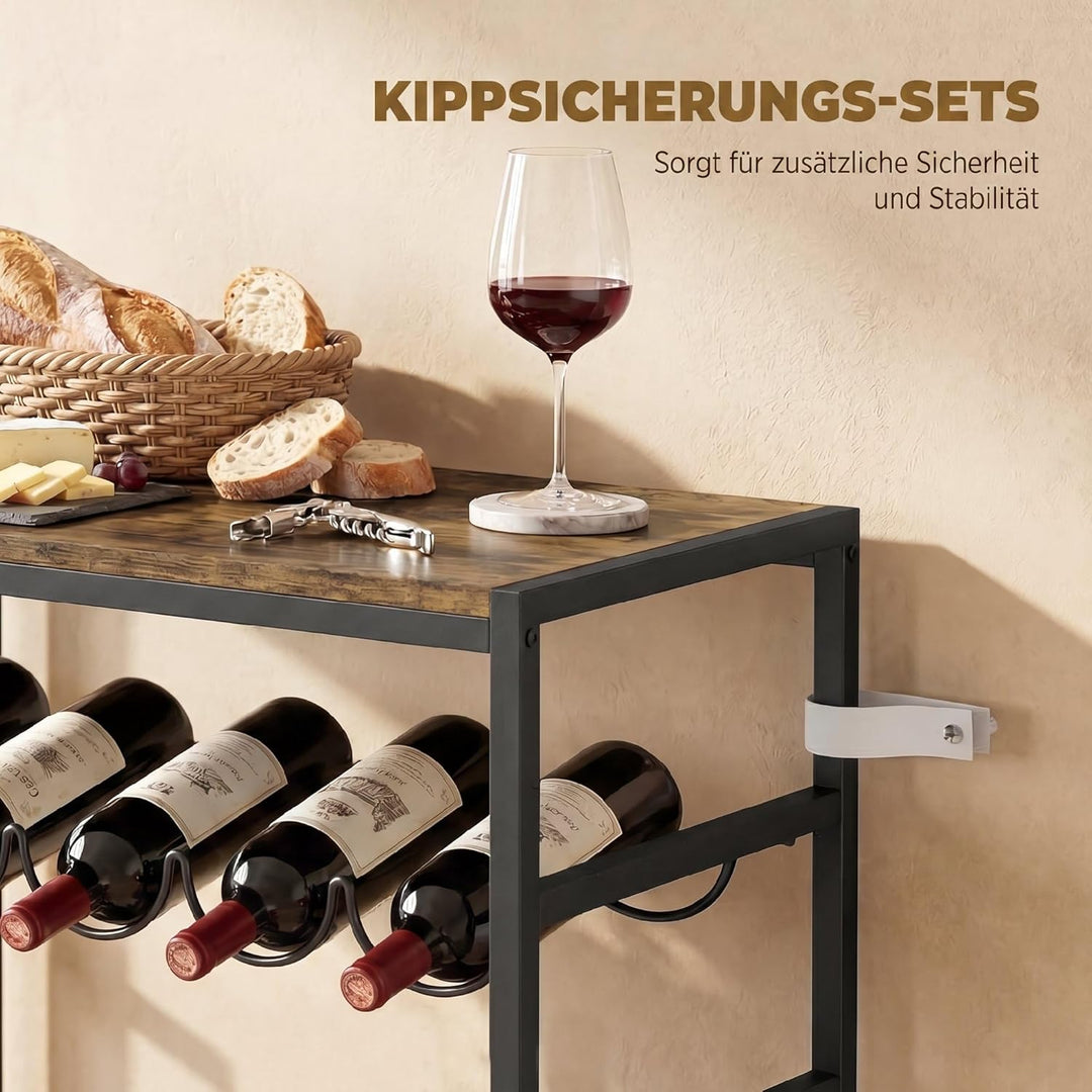HOMCOM Weinregal für 30 Flaschen Flaschenregal freistehender Flaschenhalter Weinflaschenhalter aus M