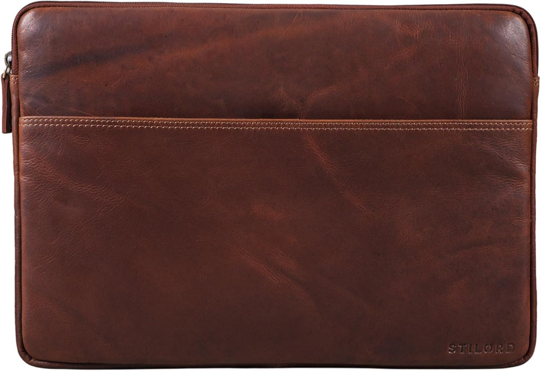 STILORD Murphy Laptoptasche 15.6 Zoll Leder Vintage Sleeve ideal als MacBooktasche 16 Zoll Laptop Hü