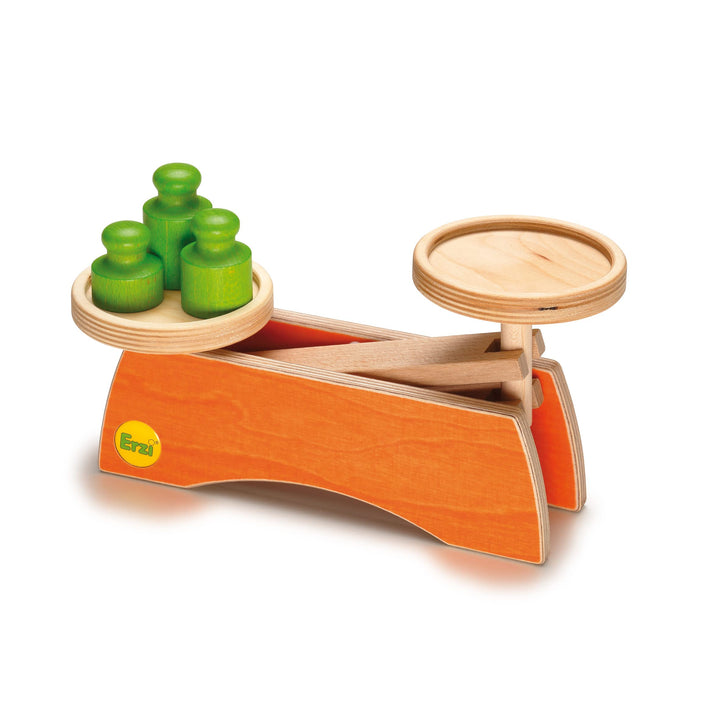 Erzi 10531 Waage aus Holz, Kaufladenartikel für Kinder, Kinderküche, Rollenspiele