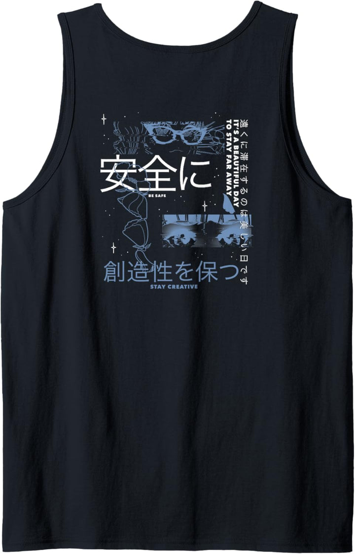 Trendy Kanji Love. Create .Grow. Front & Back Tank Top