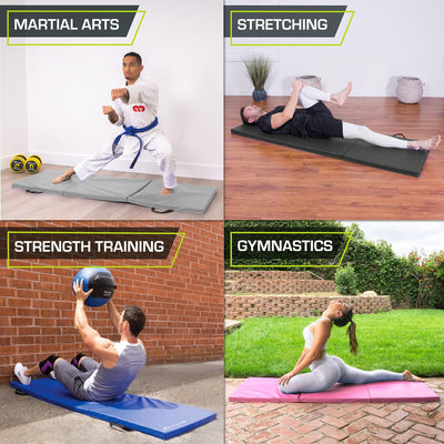 ProsourceFit Gymnastikmatte, dreifach faltbar, dick, mit Tragegriffen für Tumbling, MMA, Kampfsport,