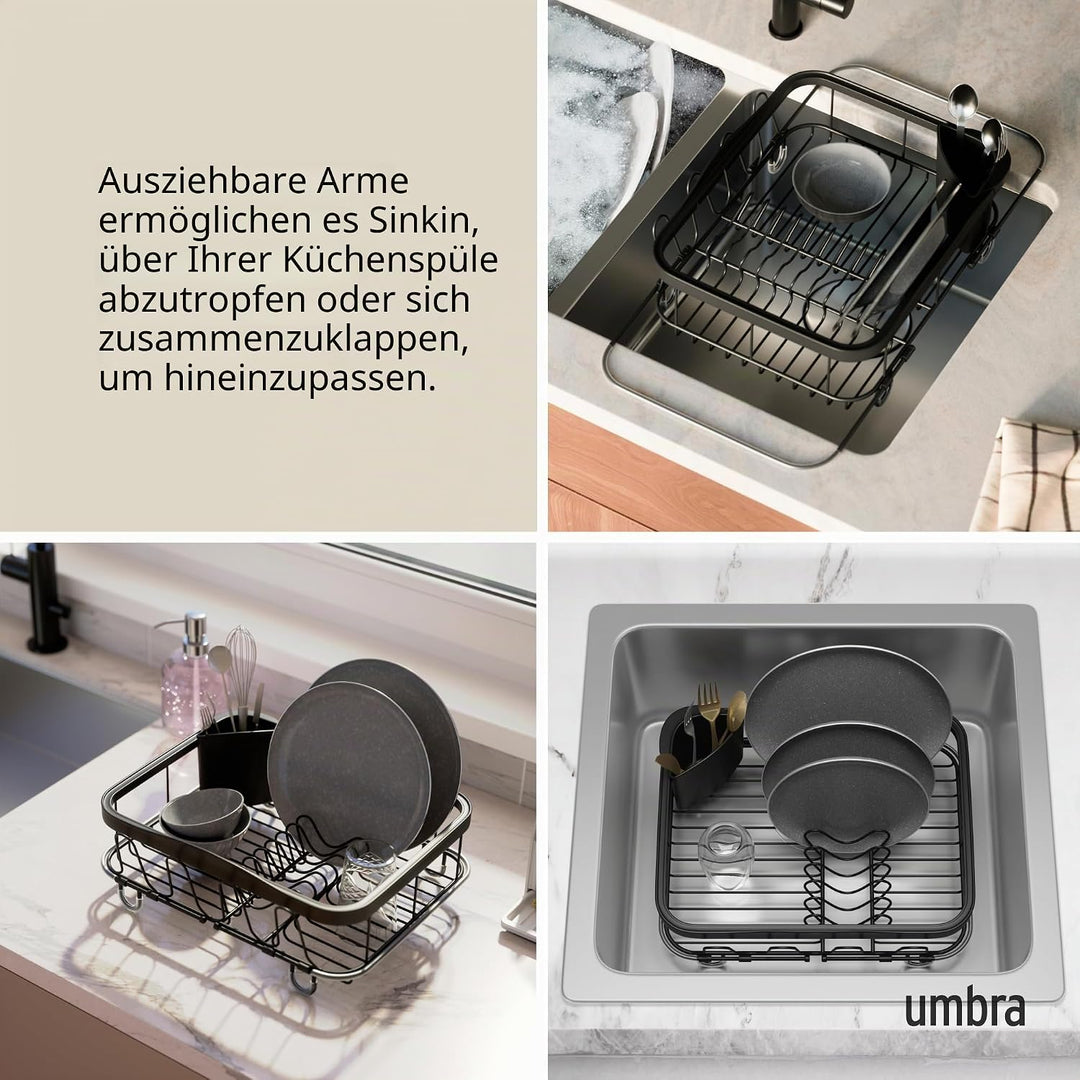 Umbra Sinkin Geschirrtrockner - Abtropfgestell aus Metall mit abnehmbarem Besteckkorb – Verwendung ü