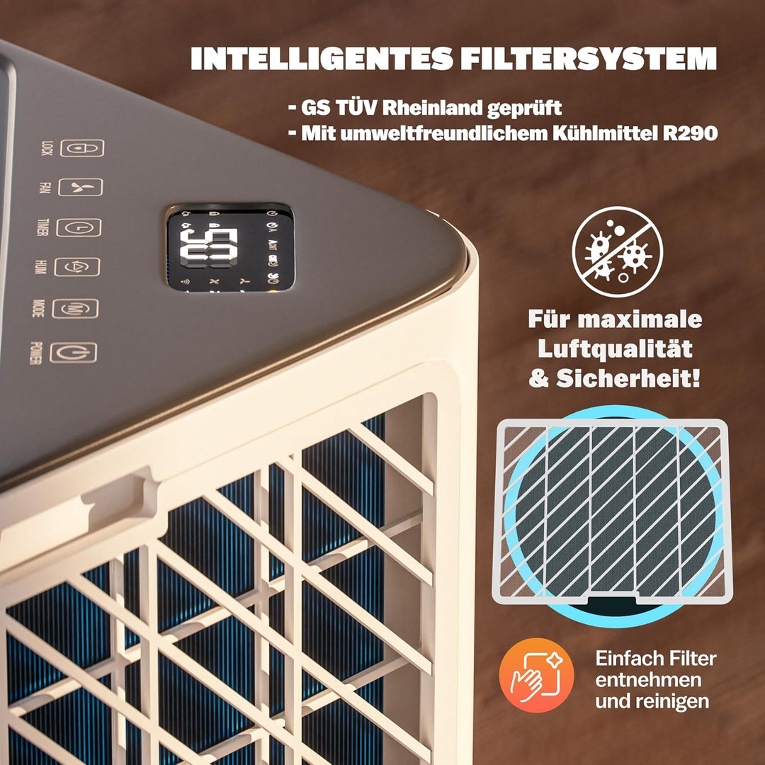 MONZANA® Luftentfeuchter elektrisch 20-30m² 20L/Tag LED-Display 24-Std-Timer Raumentfeuchter Bad Woh