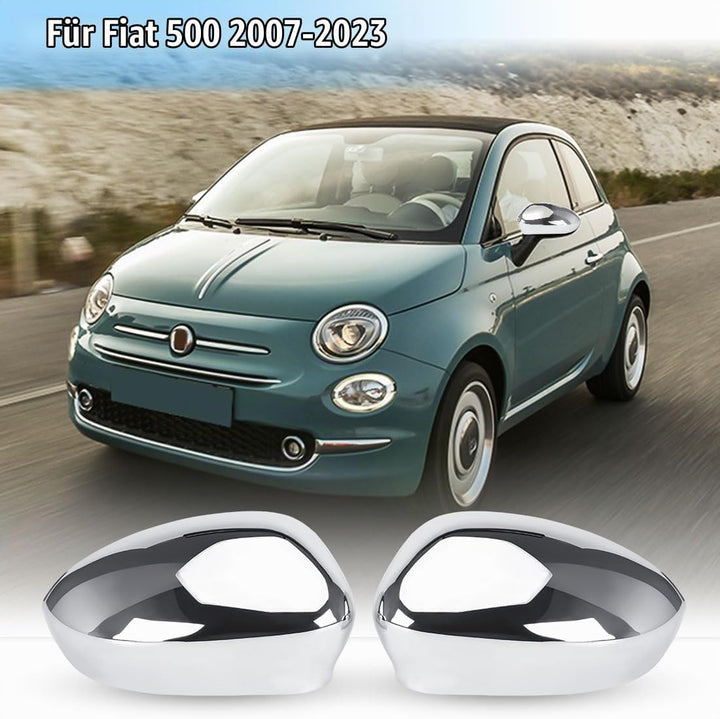 1 Paar Auto Rückspiegel Abdeckung Ersatz für Fiat 500 2007-2023, Aussenspiegel Spiegelkappen Seitens