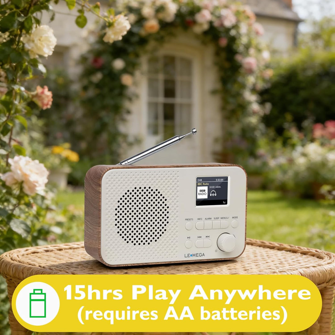 LEMEGA DAB Go DAB+/UKW Radio – Small Radio,Digital Radio with Bluetooth Streaming,Simple Controls,OL