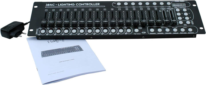 E-Lektron C-384C DMX Controller 24x 16-Kanal Licht Steuerpult Lichtsteuerung | 19" Rackeinbau-fähig