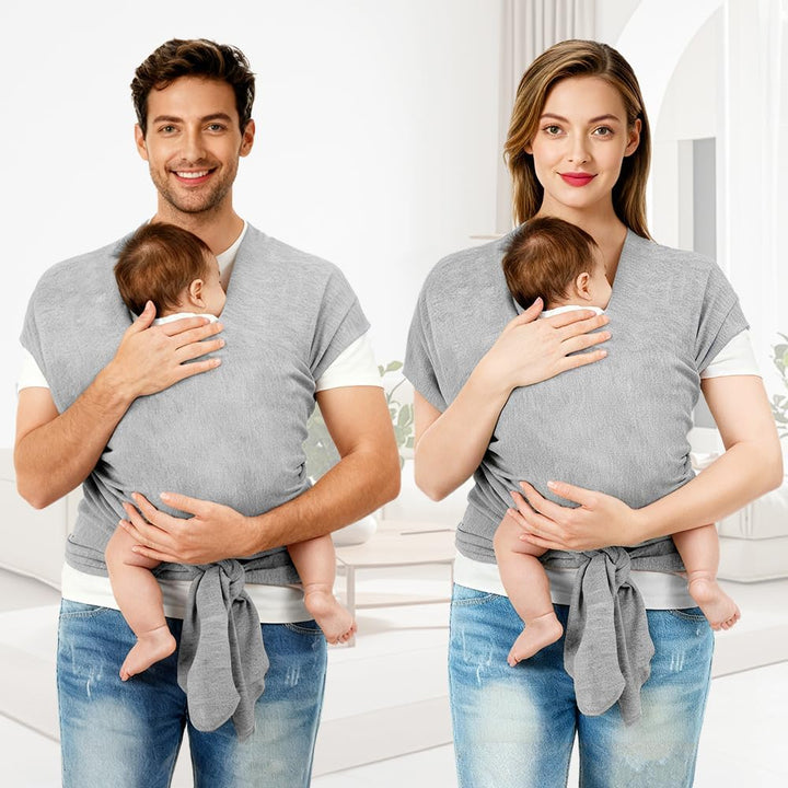 AOOWU Babytrage Tragetuch Baby Neugeborene bis 15 kg - Freihändiges Babytragetuch -Einfach Anzuziehe