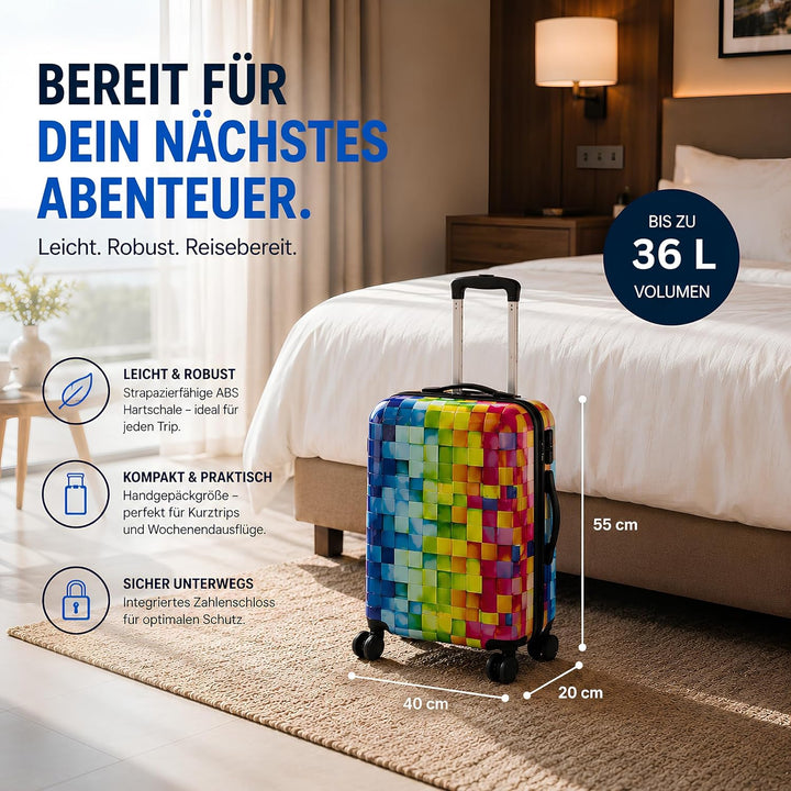 NOWI Handgepäck Koffer 55x40x20cm - passend für Ryanair, Lufthansa, Eurowings und co. I 36L Handgepä