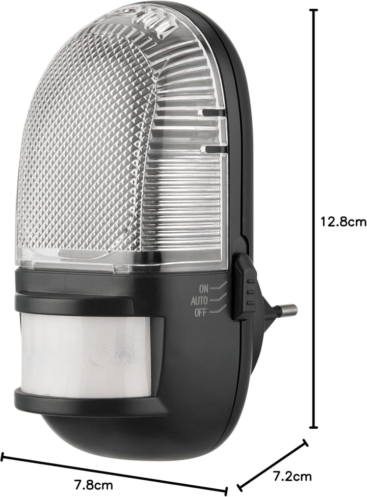 REV Nachtlicht - Steckdosenlampe mit Bewegungsmelder, Erfassungsbereich 110° bis zu 5m, LED Nachtlic