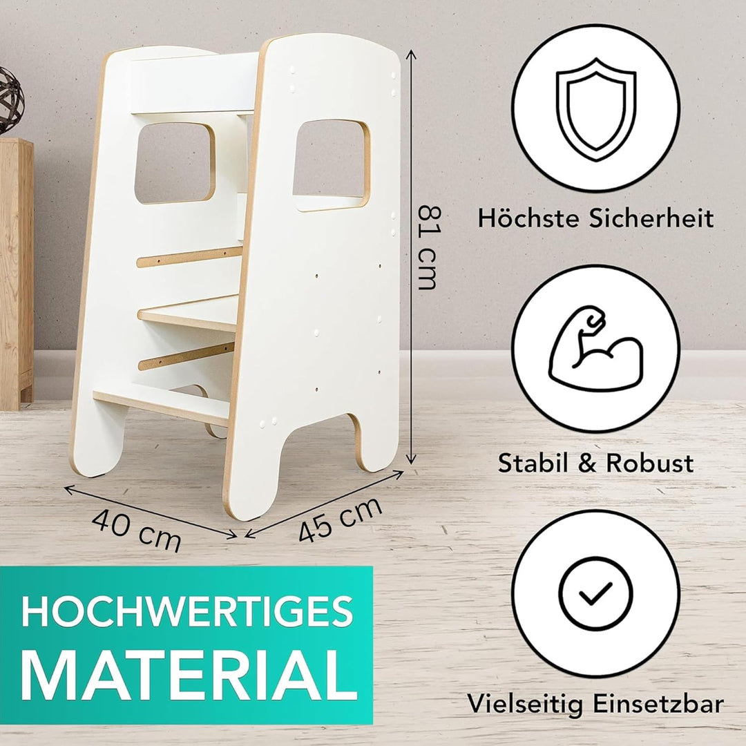 Lernturm für Kinder & Kleinkinder - Tritthocker für Kleinkinder - Küchenhelfer Kinder - Kinderlerntu