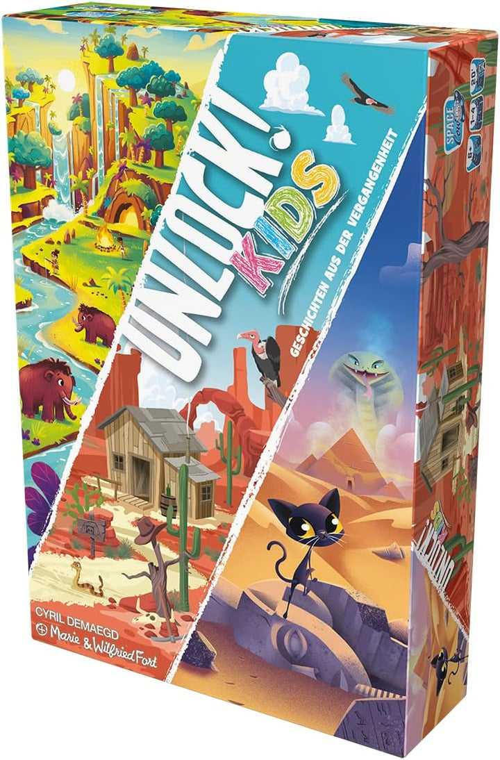 Asmodee, Unlock! Kids: Geschichten aus der Vergangenheit, Kinderspiel, Rätselspiel, 1-4 Spieler, Ab