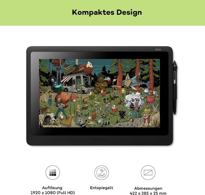 Wacom Cintiq 16 Kreativ-Stift-Display Tablet (zum Skizzieren, Illustrieren &amp; Zeichnen direkt auf dem