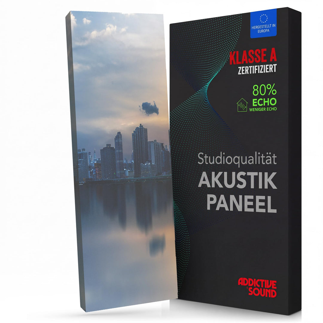 Addictive Sound Akustikbild – Schallabsorber Wandbild mit dichter Akustikwolle – Absorberklasse A –
