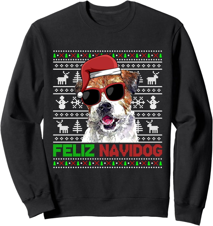 Parson Russell Terrier Hund Feliz Navidog Lustig Weihnachten Sweatshirt