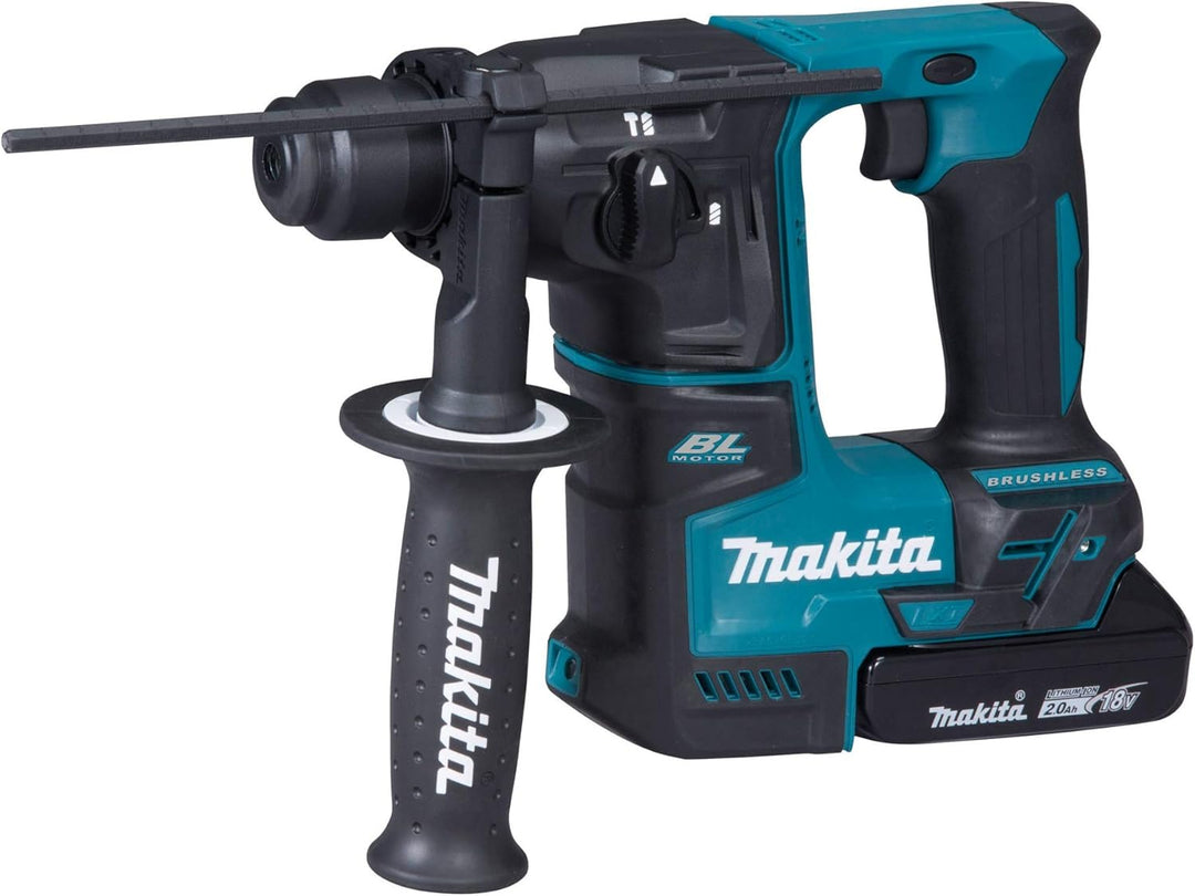 Makita DHR171RAJ Akku-Bohrhammer für SDS-PLUS 18 V / 2,0 Ah, 2 Akkus + Ladegerät im MAKPAC, Schwarz,