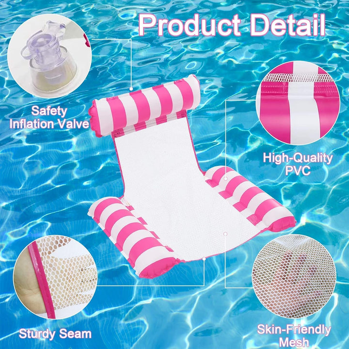 Luftmatratze Wasser,Luftmatratze pool,4 In 1 Aufblasbare Wasserhängematte,Wasserspielzeug Schwebende