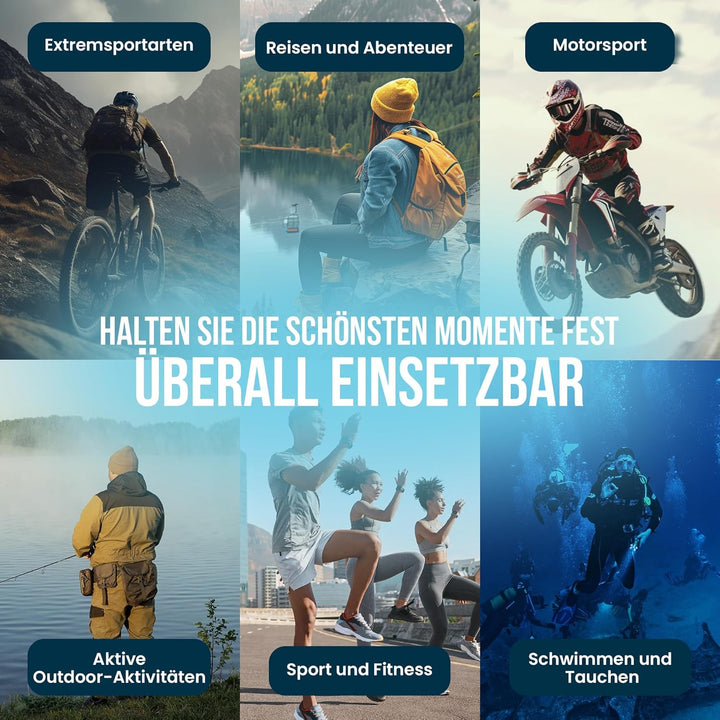 Strex Action Cam 5K 50MP - 60FPS / 30M Wasserdicht/WiFi - Touchscreen – Externes Mikrofon - Inklusiv