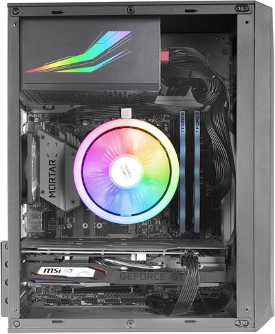 Mars Gaming MC-S1, Gehäuse PC Micro-ATX Ultra-Kompakt, 12-Mode ARGB Frontbeleuchtung, FRGB Lüfter, F