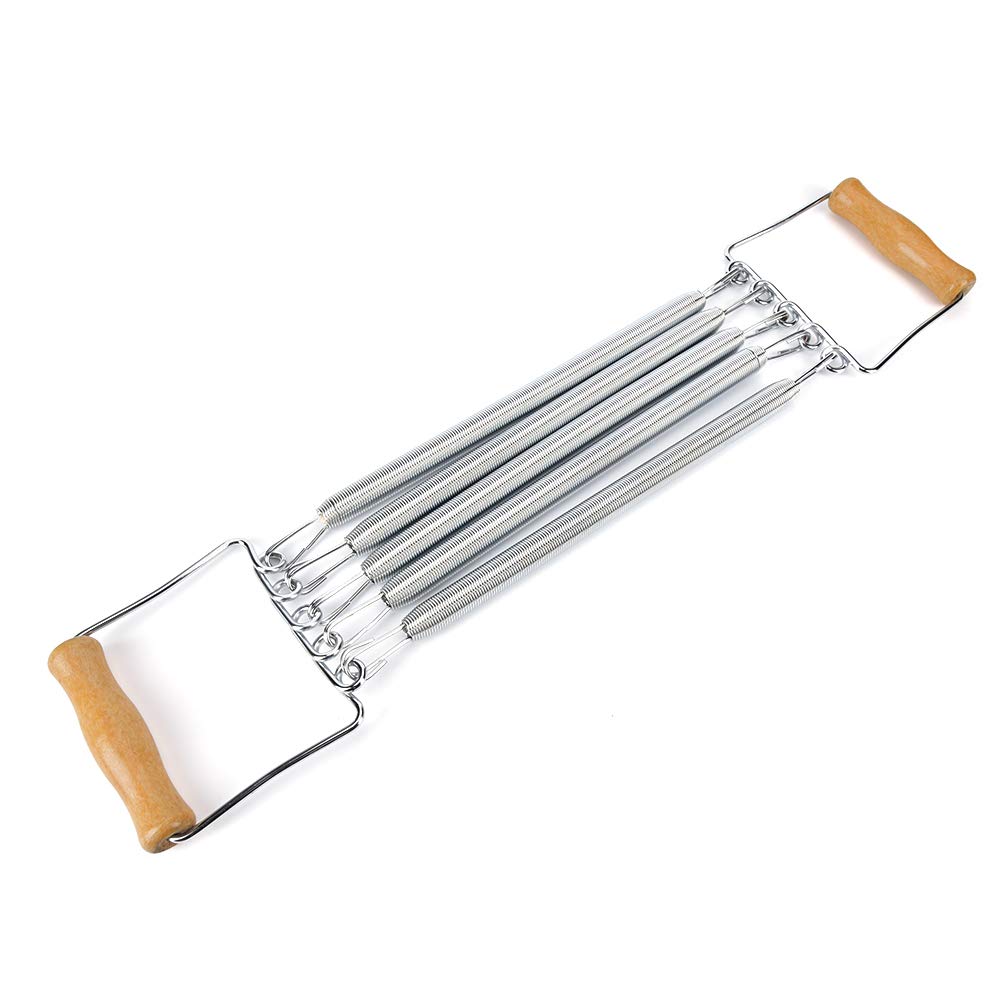 Chest Expander 5 Springs, Fitness Brust Expander mit Holzgriff Brusttrainer Fitnessgerät für Zuhause