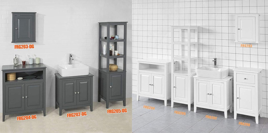 SoBuy FRG202-DG Waschbeckenunterschrank Badmöbel Badschrank Waschtisch Unterschrank Dunkelgrau BHT c