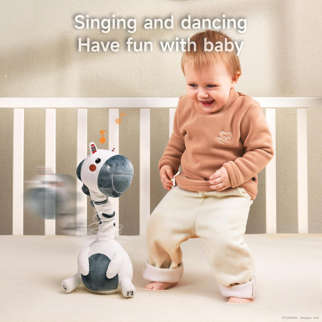 TUMAMA KIDS Tanzendes Sprechendes Zebra,Elektronisches Weiches Plüschspielzeug mit Aufnahme und Wied