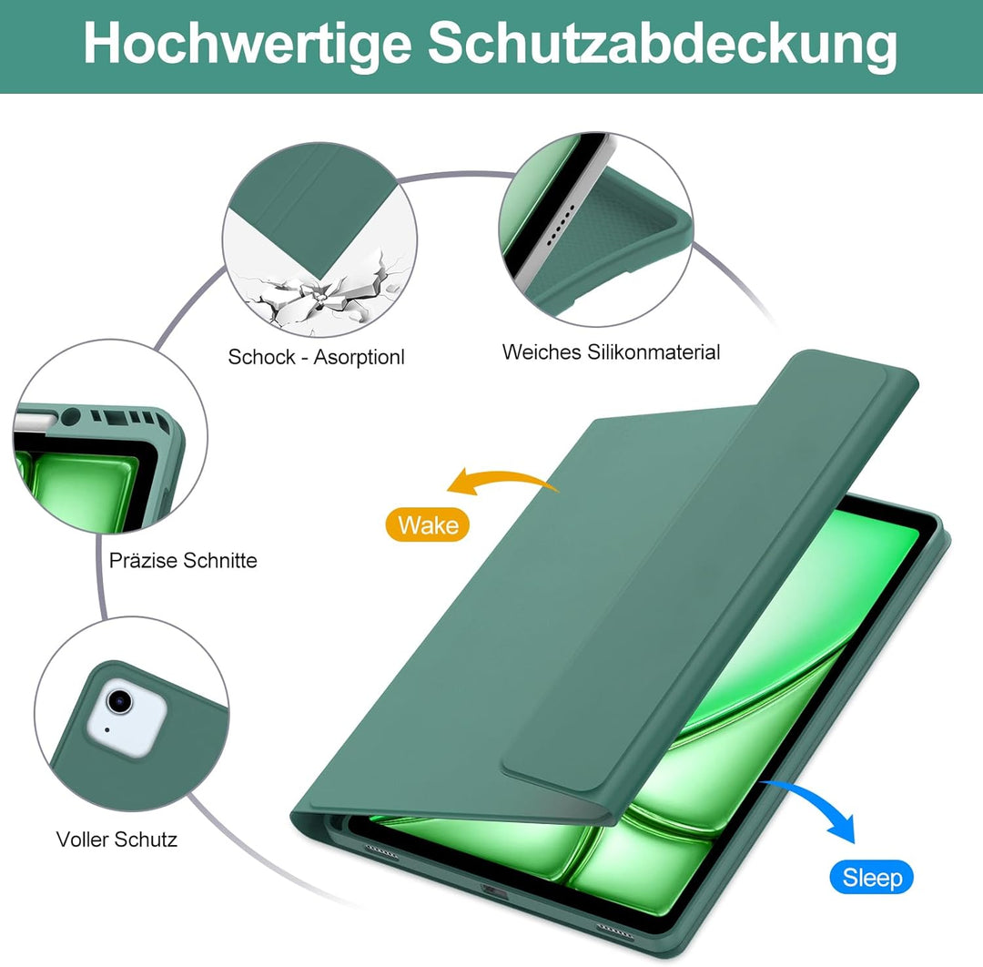 Tastatur Hülle für iPad Air 13 Zoll (M4/M3/M2) 2026/2025/2024, Abnehmbarer Kabelloser Bluetooth Deut