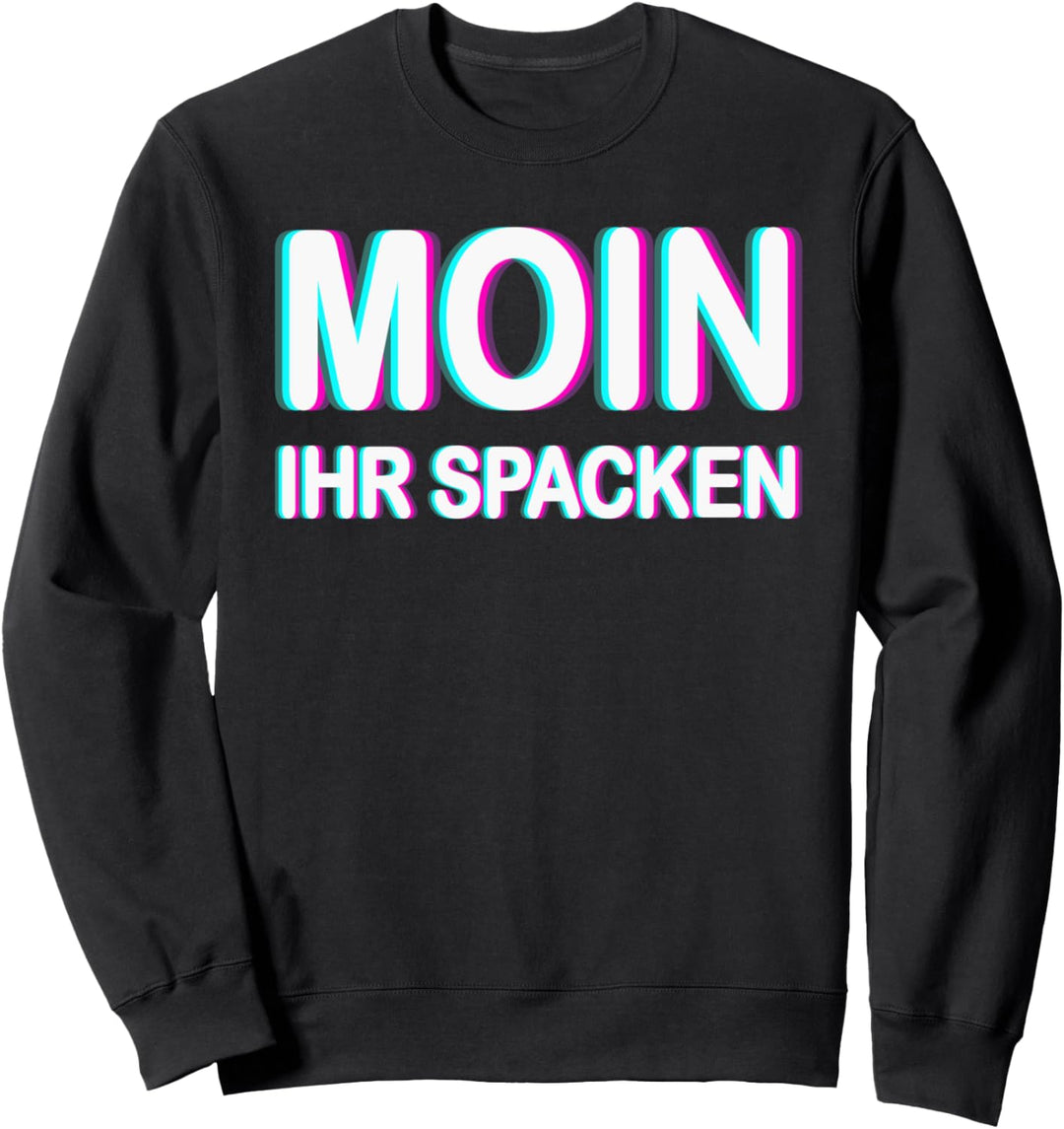 Moin ihr Spacken Plattdeutsch Moin Möwe Digga Vaporwave Sweatshirt