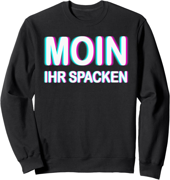 Moin ihr Spacken Plattdeutsch Moin Möwe Digga Vaporwave Sweatshirt