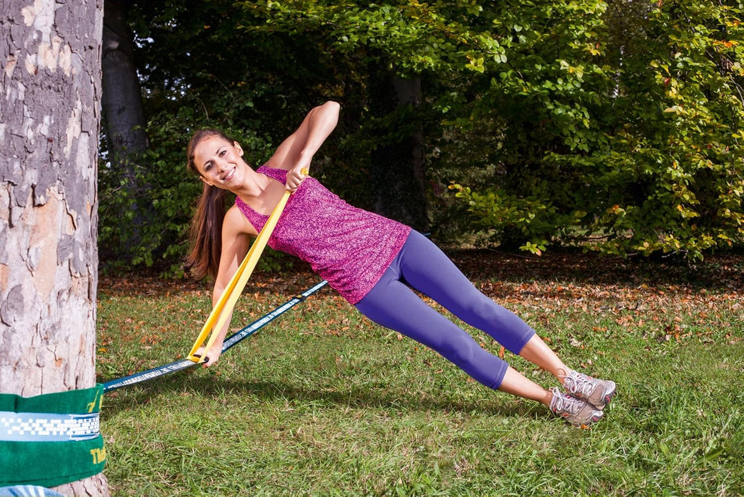 Gibbon Slacklines Fitness Upgrade inklusive Strechtband, 2 Handgriffe und einem Fitnessposter mit 16