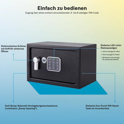 Yale Elektronischer Tresor - YSV/200/DB2 - Klein - Schwarz - Standardsicherheit Klein - Neu Schwarz,