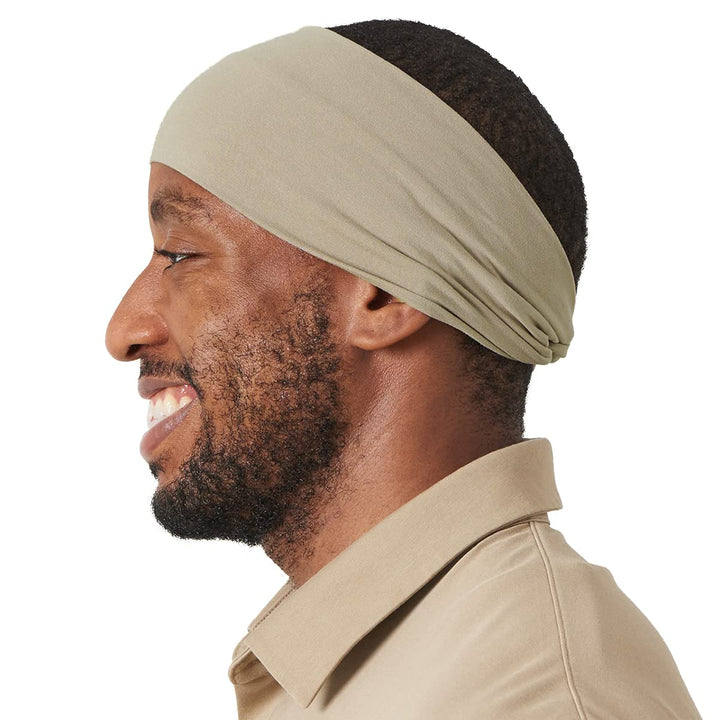 CHARM Herren Japanisch Bandana Stirnband - Damen Headband Haar Band Sport Beige, Beige