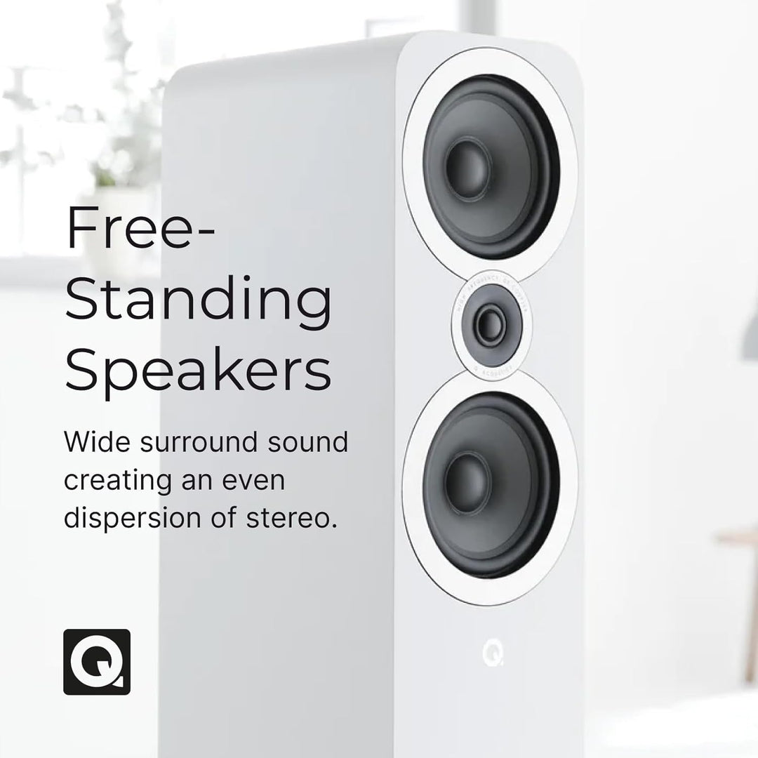 Q ACOUSTICS 3050i Standlautsprecher Paar Arctic White - 2-Wege-Reflexgehäuse, Bass-Treiber 2 x 165 m