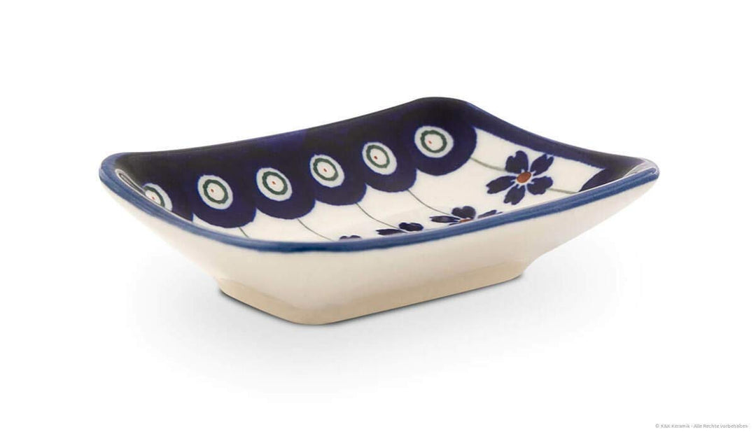 Bunzlauer Keramik Sushi- Sojasossen Teller, Dekor 166a