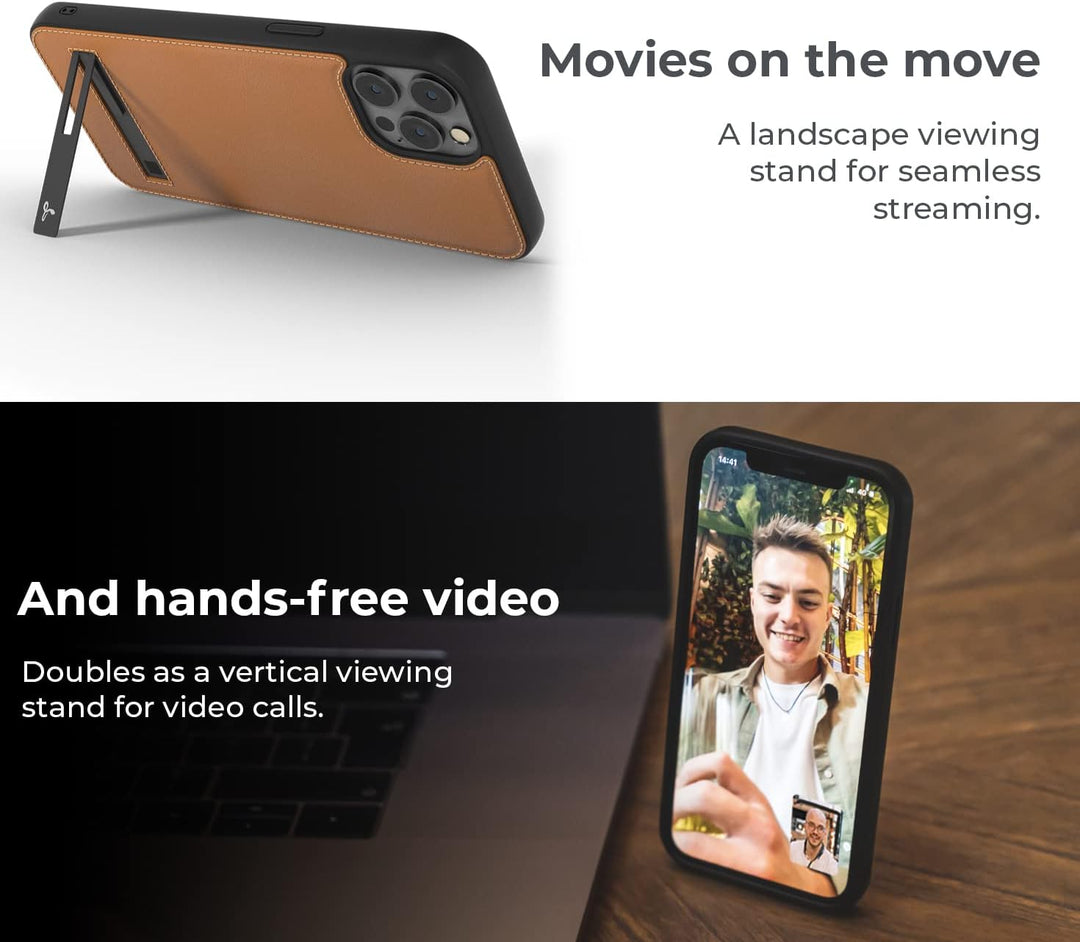 Snakehive Metro Lederhülle für Apple iPhone 12 Pro || Echtleder Handyhülle mit Ständer | Echtes Lede