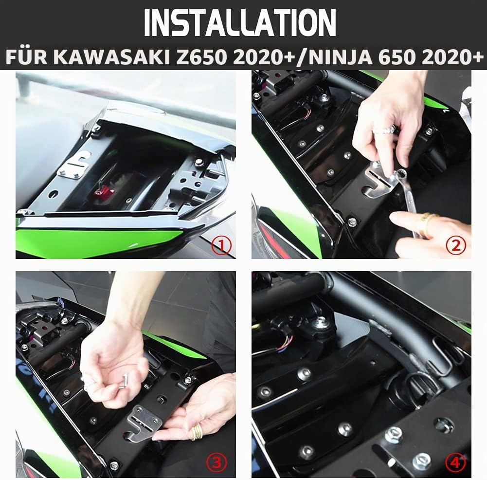 TAZGANTAX Verkleidungsabdeckung für den Soziussitz des Motorrads, kompatibel mit Ka-wa-sa-ki Z650 Ni