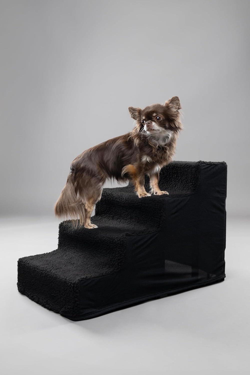 Flamingo Treppe für Hund Tampa schwarz - 60x35,5x40,5cm - Rutschfester Boden - Leichtgewicht und mon