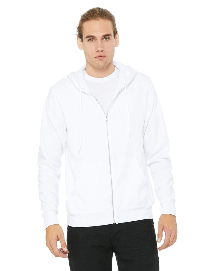 Bella 3739 Unisex Fleece Fleece Full Zip Hoodie M Weiss, M Weiss