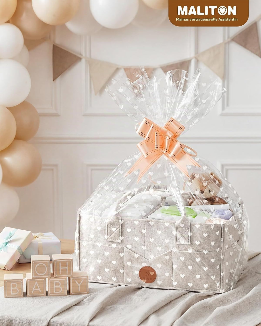 Maliton Wickeltisch Organizer, Baby Windel Caddy Newborn Essentials, Robuster Tragbarer Filztasche,