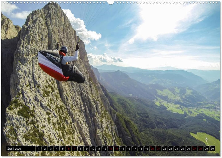 Paragliding - unvergessliche Momente erleben (hochwertiger Premium Wandkalender 2026 DIN A2 quer), K